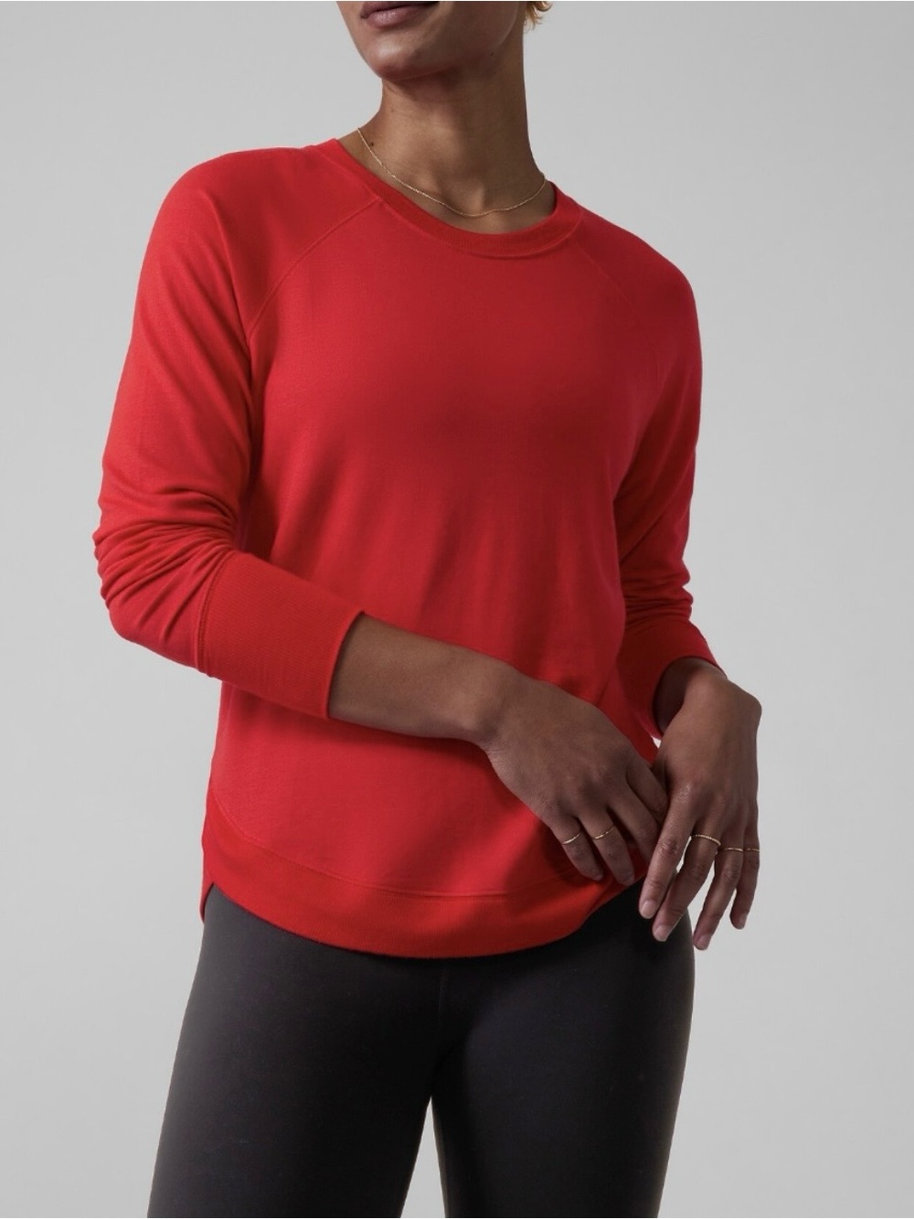ATHLETA BEYOND SOFT MATADOR RED MINDSET SWEATSHIRT TOP
